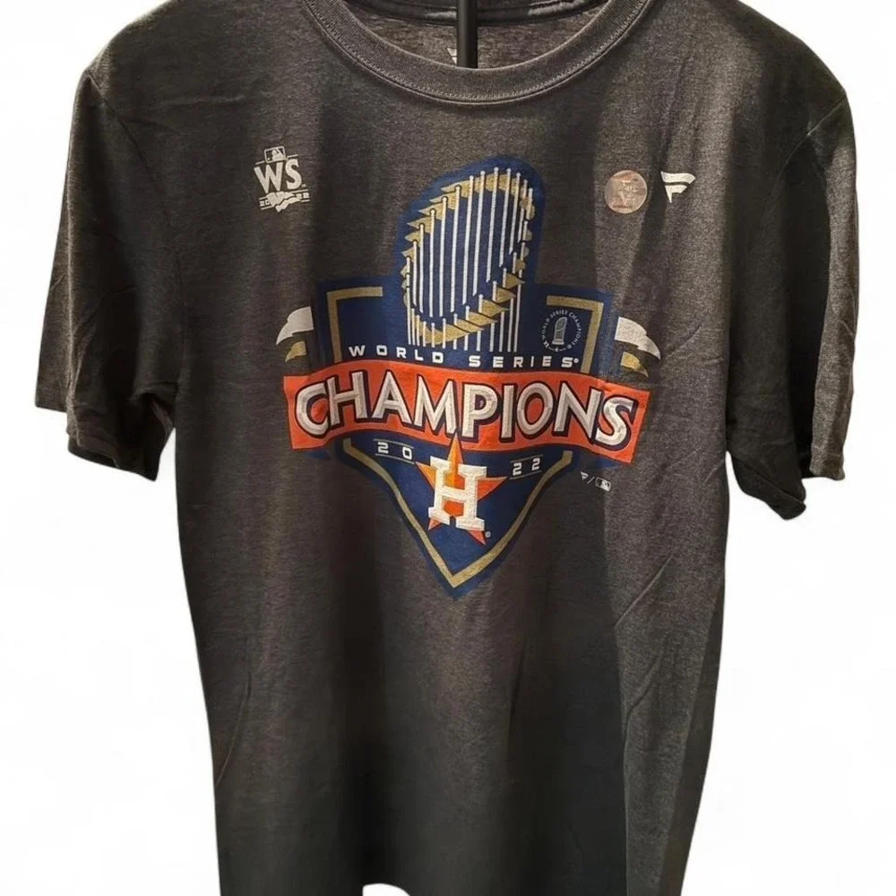 Fanatics Houston Astros 2022 World Series Champions T-Shirt Charcoal Grey Mens M